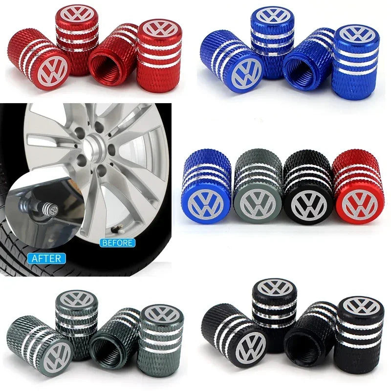 R-Line ValveGuard – 4PCS Wheel Tire Stem Caps for Volkswagen Models