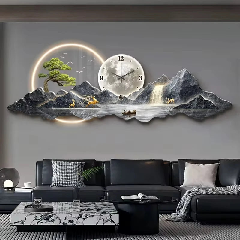 LED Minimalist Luxury Wall Clock for Modern Living Rooms