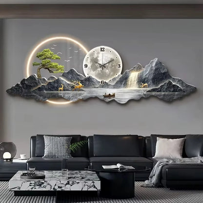 LED Minimalist Luxury Wall Clock for Modern Living Rooms