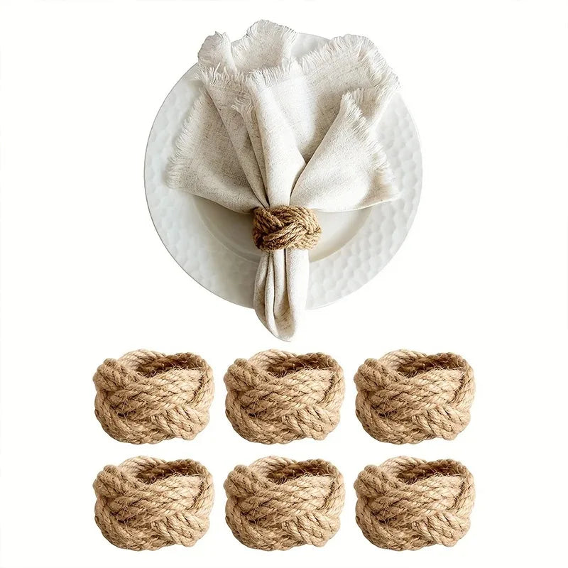 CelebrationSet™ Woven Napkin Buckles – Rustic Wedding & Dinner Decor