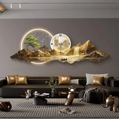 LED Minimalist Luxury Wall Clock for Modern Living Rooms