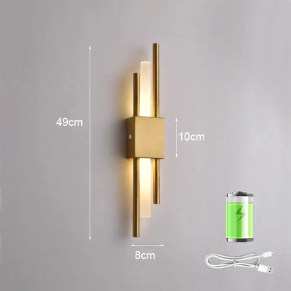 Nordic LED Wall Sconce – USB Plug-In Modern Wall Lamp for Home or Hotel