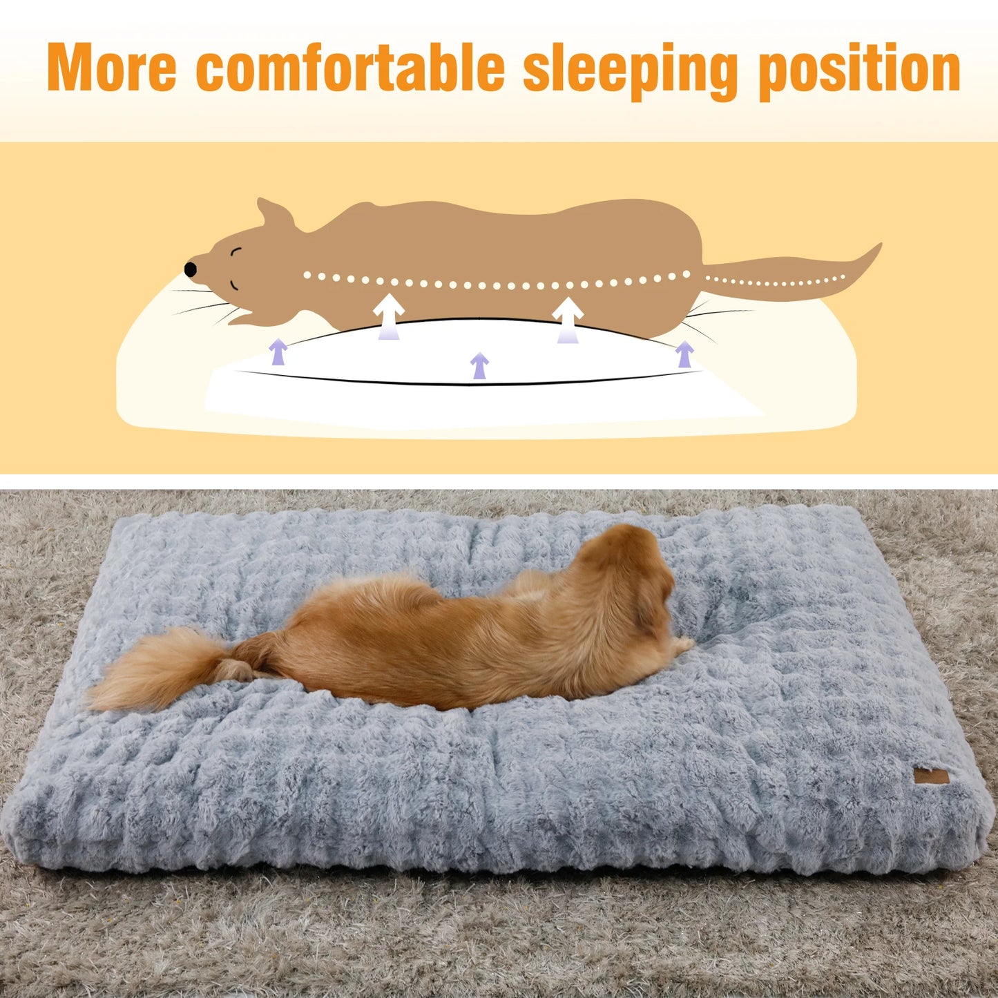 SnoozeHaven™ Plush Dog Mattress – Washable Pet Bed for Crates & Homes