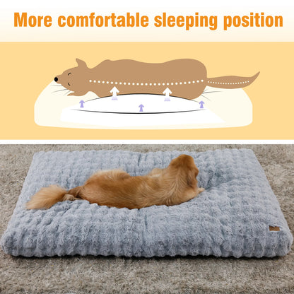 SnoozeHaven™ Plush Dog Mattress – Washable Pet Bed for Crates & Homes