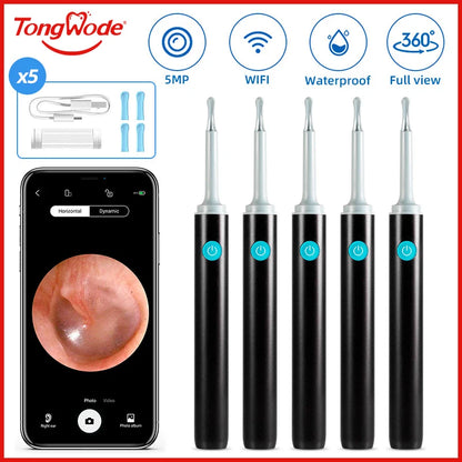 ClearEar Pro – 5MP Wireless Visual Otoscope with Safe Silicone Earpick