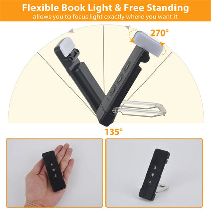 PageGlow Pro – USB Rechargeable Clip-on Reading Light with Timer