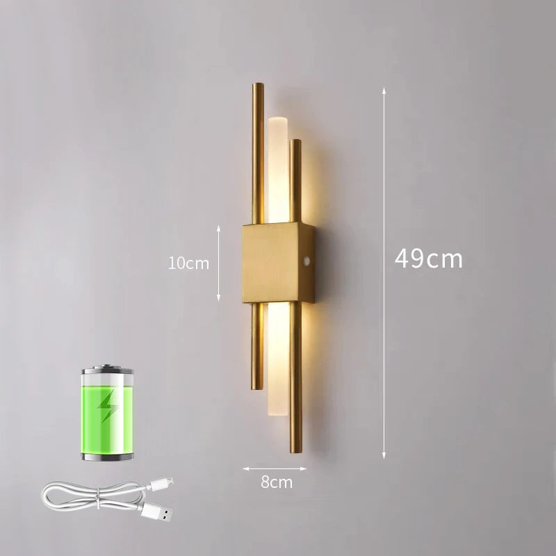 Nordic LED Wall Sconce – USB Plug-In Modern Wall Lamp for Home or Hotel