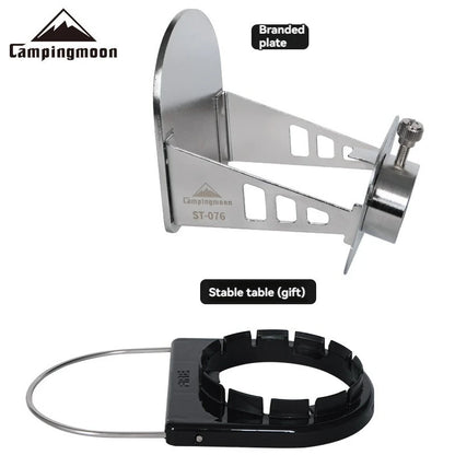CAMPINGMOON Outdoor Camping ST-076 Stainless Steel Plate Baking Barbecue Plate Spitfire Gun Accessories with Stable Stand