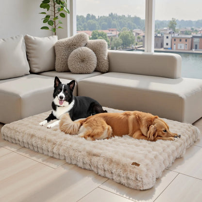 SnoozeHaven™ Plush Dog Mattress – Washable Pet Bed for Crates & Homes