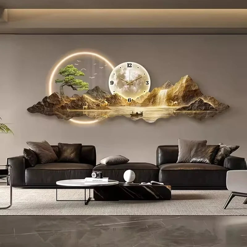 LED Minimalist Luxury Wall Clock for Modern Living Rooms