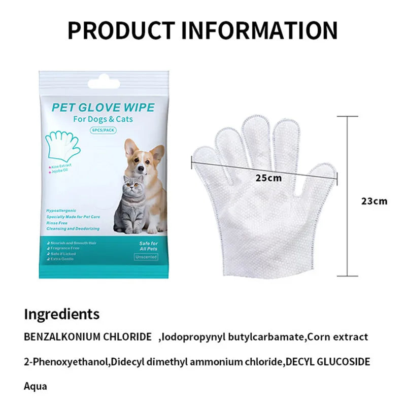 PawCare Wipe Gloves – Disposable Pet Bath & Grooming Mitts