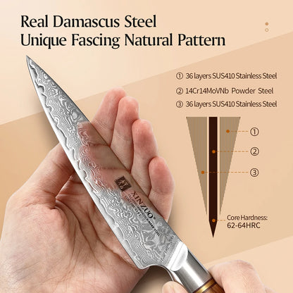 Damascus Elite Olive – 73-Layer Steel Blade Kitchen Knife Collection